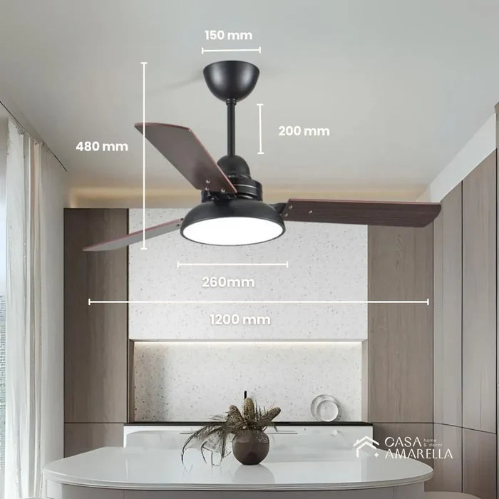 Ventilador de teto moderno com Luminária - Street