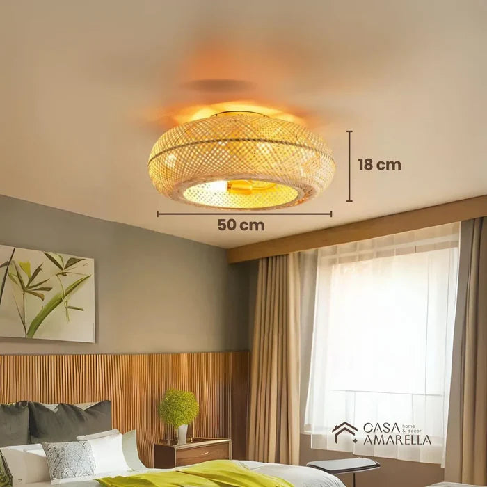Luminária com Ventilador de teto moderno em Bambu - Bambu Breeze Edition