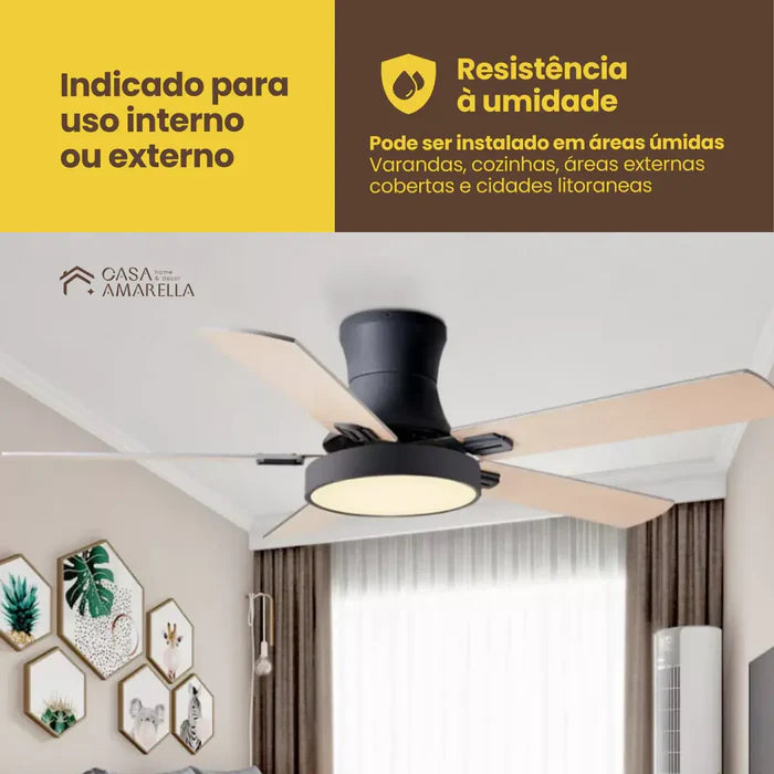 Ventilador de teto moderno com Luminária -  Street M1