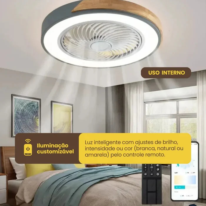 Luminária de teto decorativa com ventilador integrado - Street Design