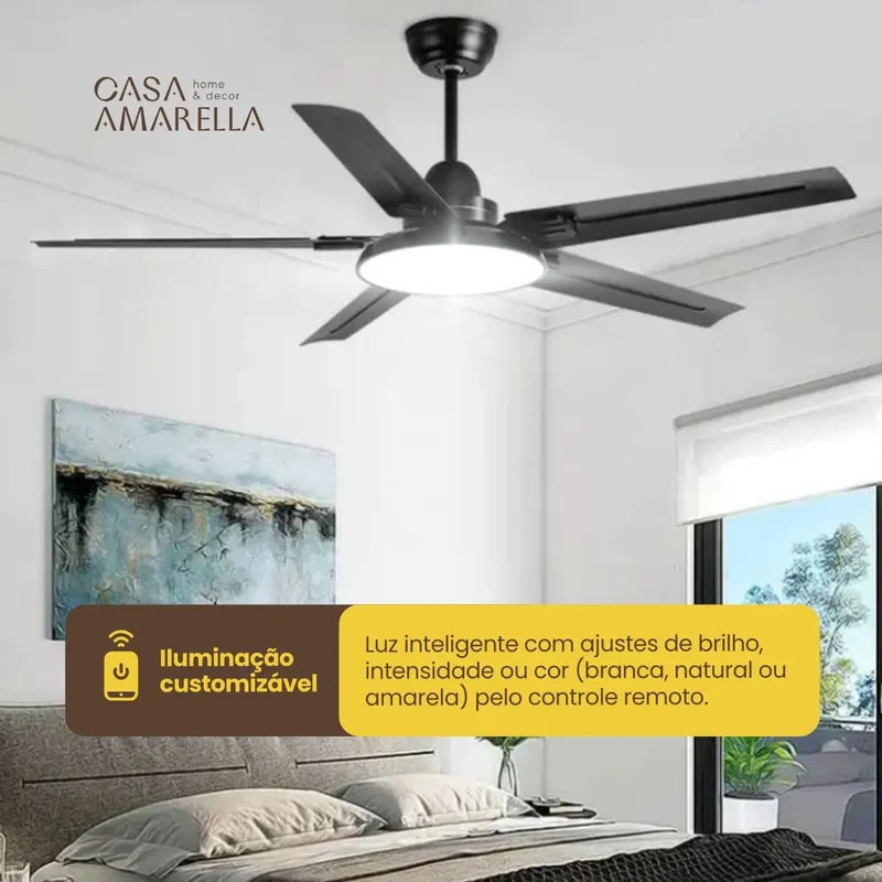 Ventilador de teto moderno Industrial com controle remoto - Z2 Pro