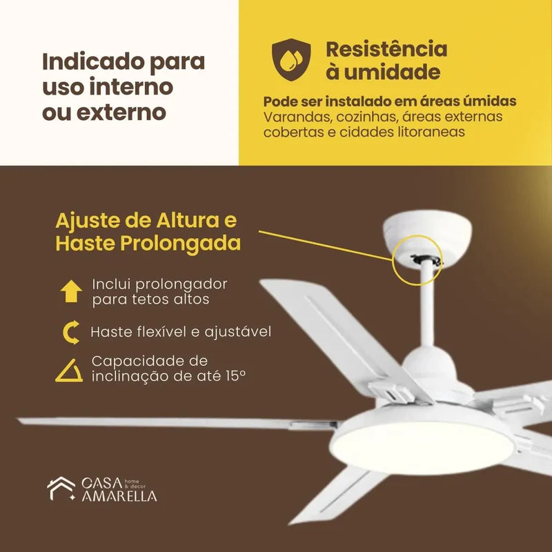 Ventilador de teto moderno Industrial com controle remoto - Z2 Pro