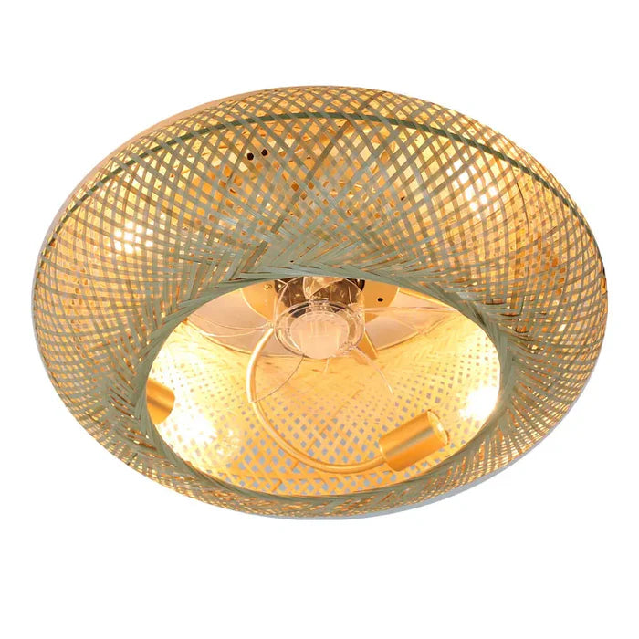 Luminária com Ventilador de teto moderno em Bambu - Bambu Breeze Edition