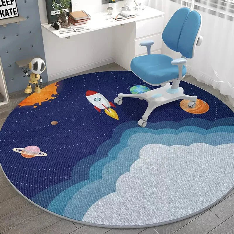 Tapete Redondo para Quarto Infantil - Coleção Astronauta