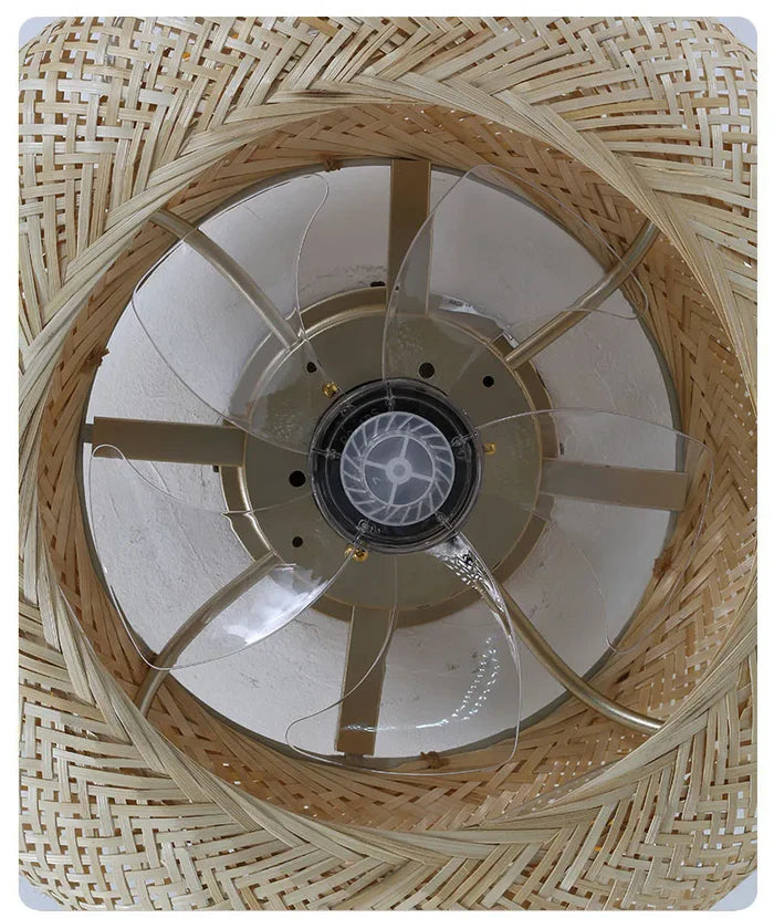 Luminária com Ventilador de teto moderno em Bambu - Bambu Breeze Edition