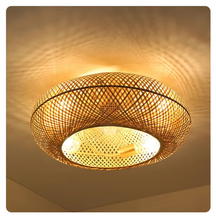 Luminária com Ventilador de teto moderno em Bambu - Bambu Breeze Edition