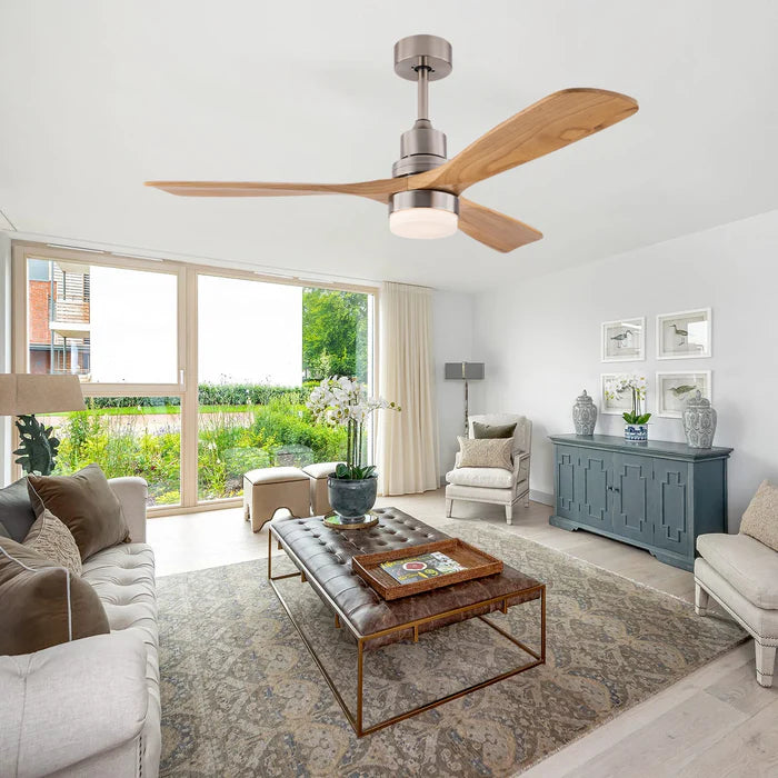 Ventilador de Teto Moderno Estilo Nórdico com Controle Remoto e iluminação - Titanium