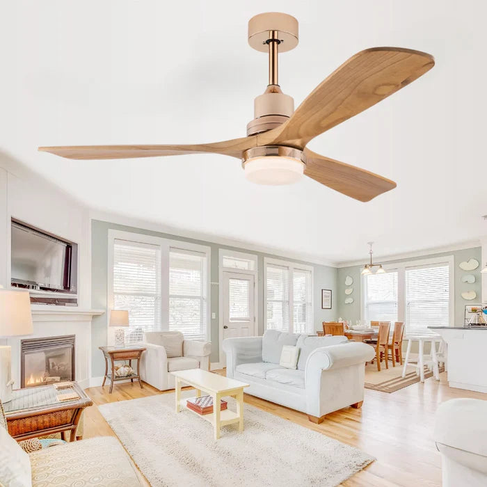 Ventilador de Teto Moderno Estilo Nórdico com Controle Remoto e iluminação - Titanium