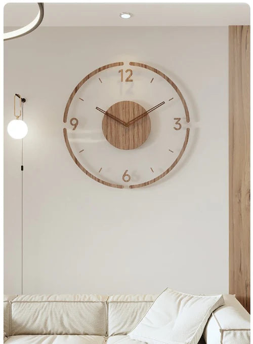 Relógio de Parede Decorativo Moderno de Madeira - WoodCraft
