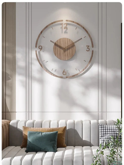Relógio de Parede Decorativo Moderno de Madeira - WoodCraft